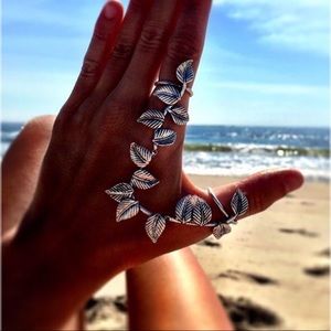 Two Finger Gold Leaf Ring